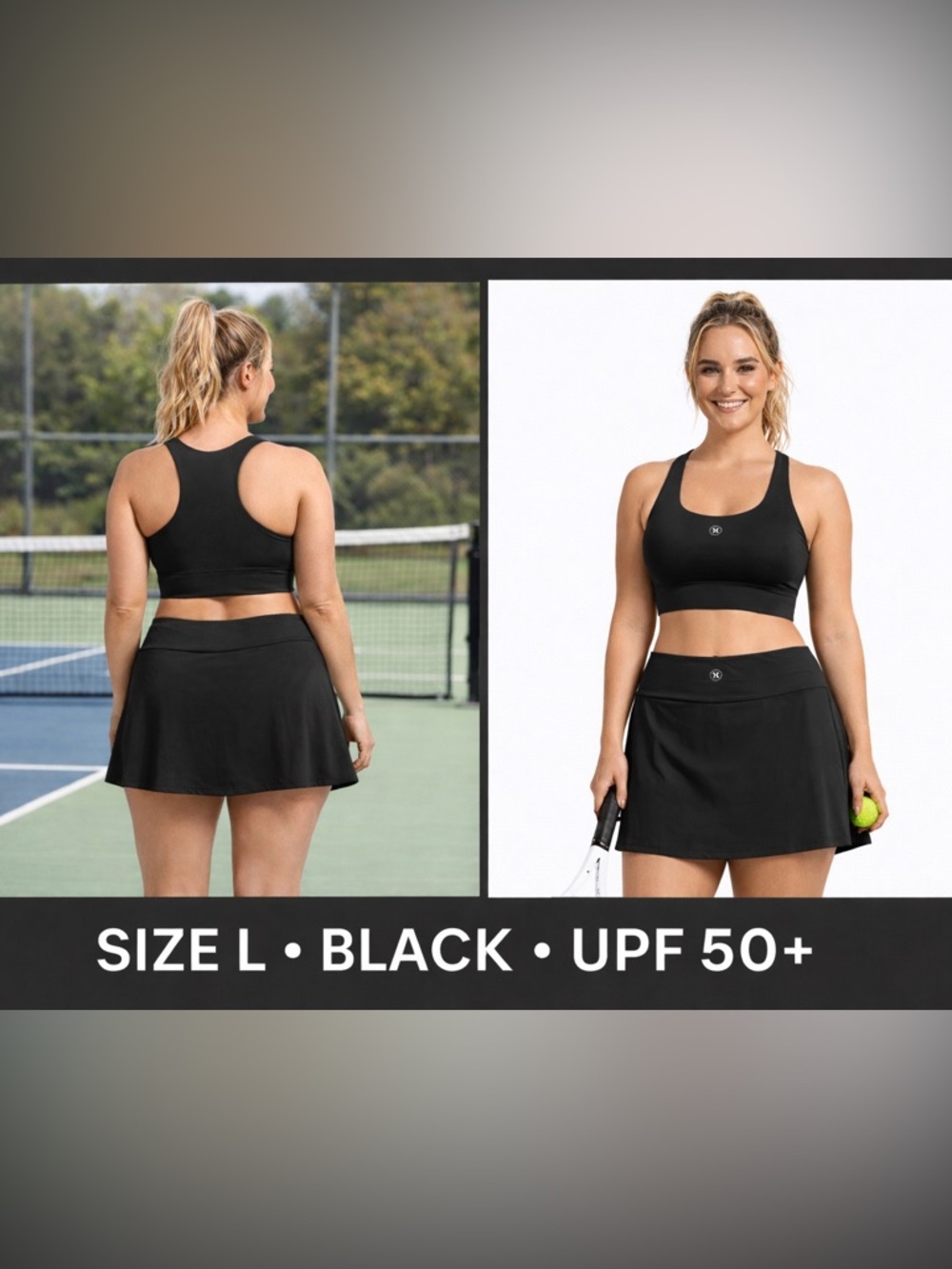NWT Hurley Black Athletic skort. Woman’s size L. UPF50+ tennis/golf/athletic